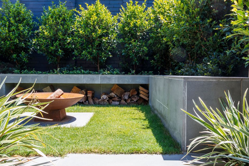 Fire feature on the rear terrace